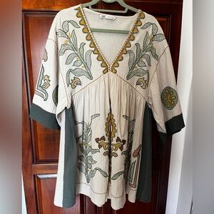 Zara Cream Textured dress